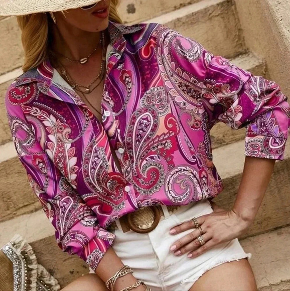 Paisley Print Single Breasted Drop - Picture 1 of 5